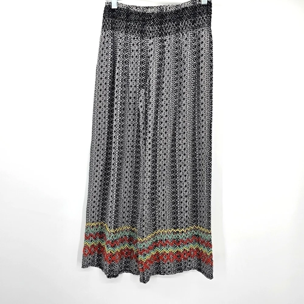 Ivy Jane embroidered Smocked flowy wide leg pants women's size extra small